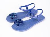 Sandales CONFORT Feuille Tropikal Bleu Foncé Pailleté Multicolore