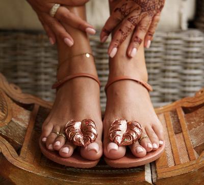 Sandales CONFORT Feuille Tropikal Cacao Pailleté