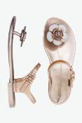 Sandales plates Flower Champagne Pailleté