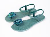 Sandales CONFORT Feuille Tropikal Vert Foncé Pailleté