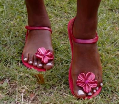 Sandales CONFORT Hibiscus Rouge Vif Pailleté