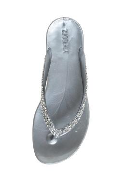 Tongs Chic Halo Gris Pailleté et Argent