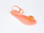 Sandales CONFORT Hibiscus Corail de Feu Pailleté