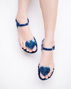 Sandales Big Lover Bleu Marine Pailleté