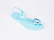 Sandales CONFORT Feuille Tropikal Bleu Ciel Pailleté