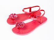 Sandales CONFORT Hibiscus Rouge Vif Pailleté