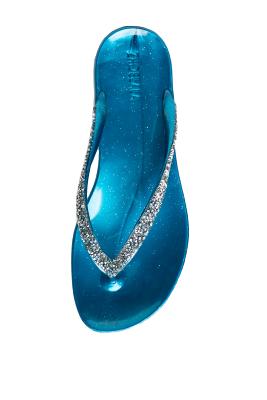Tongs Chic Halo Bleu-Canard Pailleté Bleu