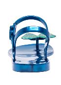 Sandales Plates Féérique Bleu et Vert Canard Pailleté Multicolore