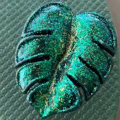 Sandales CONFORT Feuille Tropikal Vert Foncé Pailleté