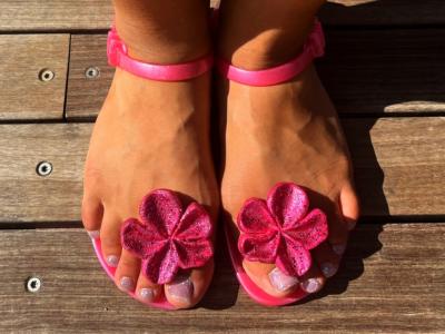 Sandales Kids Hibis Rose Pailleté