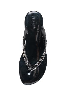 Tongs Chic Halo Noir Pailleté