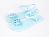 Sandales CONFORT Feuille Tropikal Bleu Ciel Pailleté