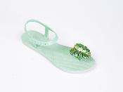 Sandales CONFORT Feuille Tropikal Vert Sauge Pailleté