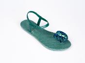 Sandales CONFORT Feuille Tropikal Vert Foncé Pailleté